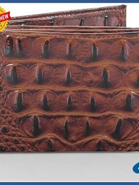 Leather Bifold Wallet with ID Window, 7 Card Slots, Bill Divider